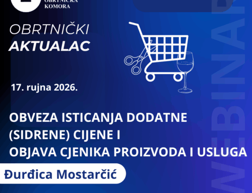 Poziv na Obrtnički aktualac – Obveza isticanja dodatne (sidrene) cijene i objava cjenika proizvoda i usluga